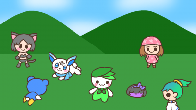外で遊ぶミウル