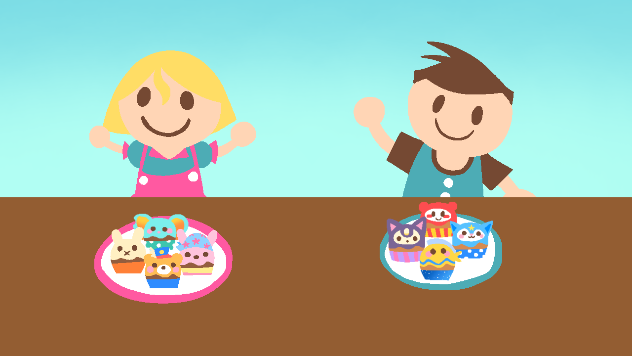 マフィンを食べるアンナとトニー