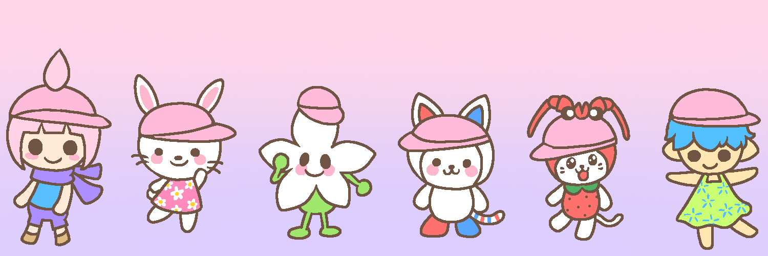 ピンク色の帽子をかぶったキャラクター