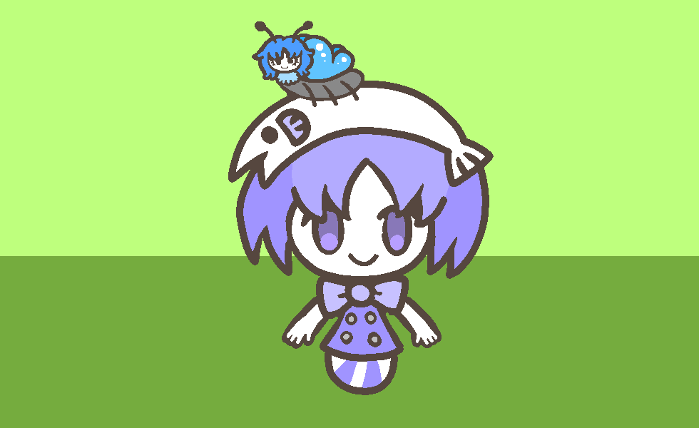 ユユの頭にのっかっているチョウ