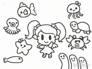 キャラクターぬりえ（ユーコーラッキー編）