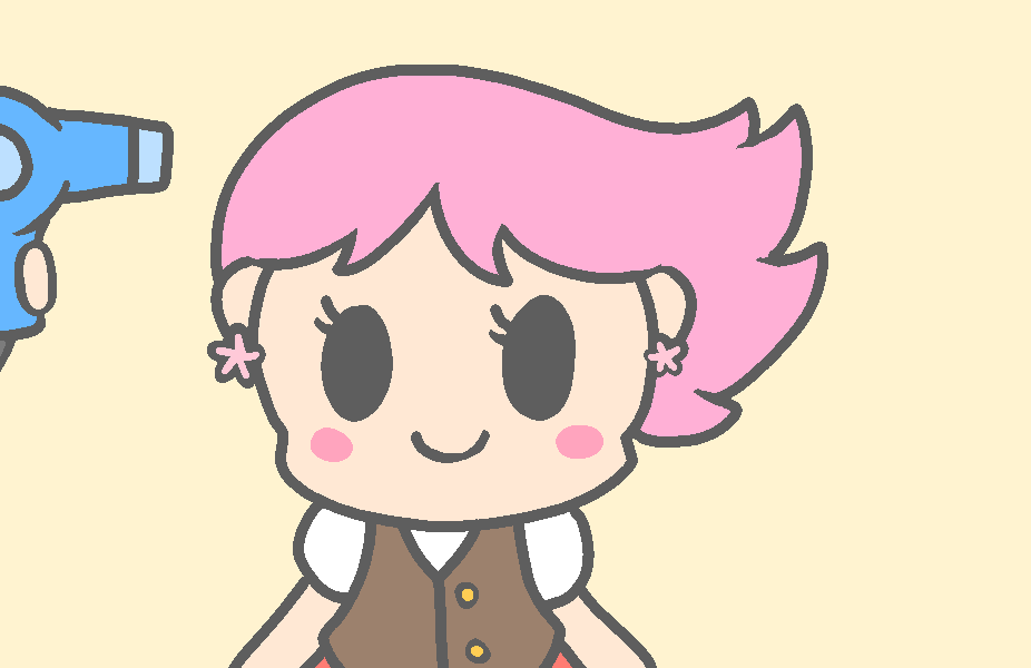 ④ドライヤーで乾かす戸塚しなの