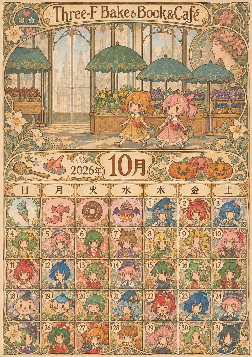 2026年10月 カレンダー