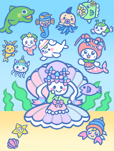 海の姿のゆるキャラ