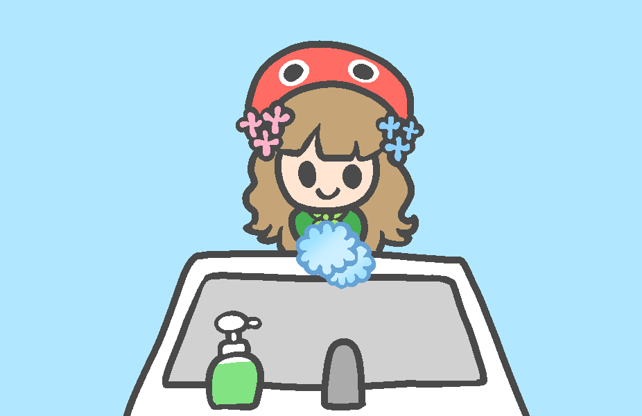 ④手洗いをする瀬谷みつき