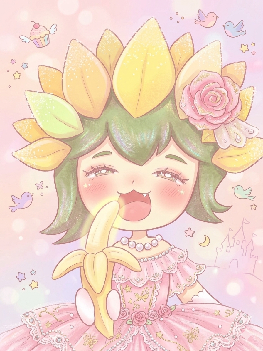 バナナを食べるざまりん